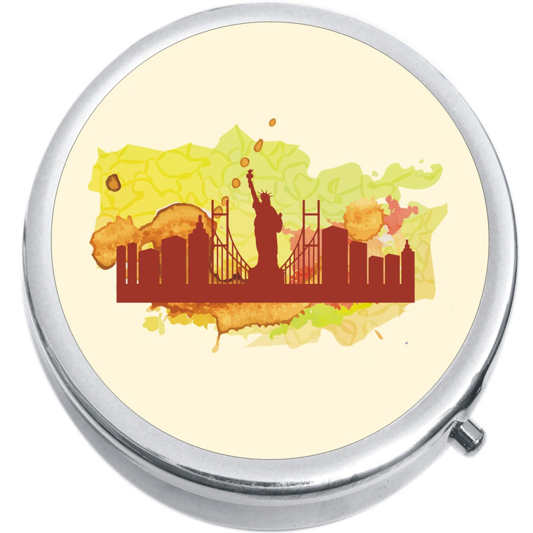 New York City Watercolor Medical Pill Box