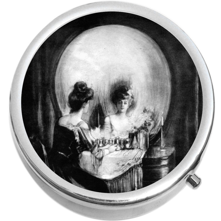 All Is Vanity Skeleton Skull Pill Box