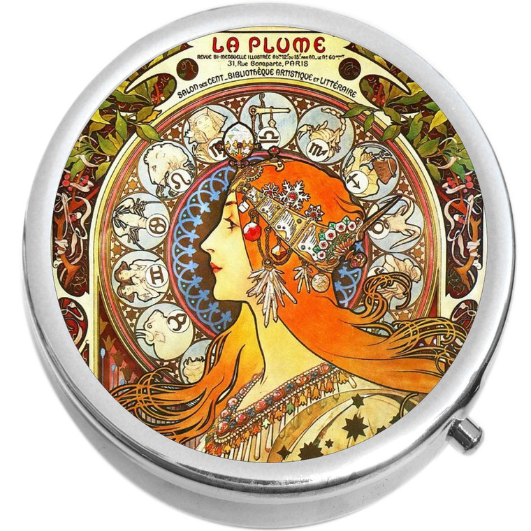 Alphonse Mucha La Plume Pill Box