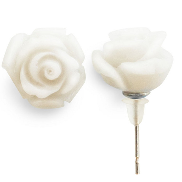 Flower Earrings White Rose