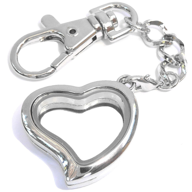 Curvy Heart Locket with Keychain