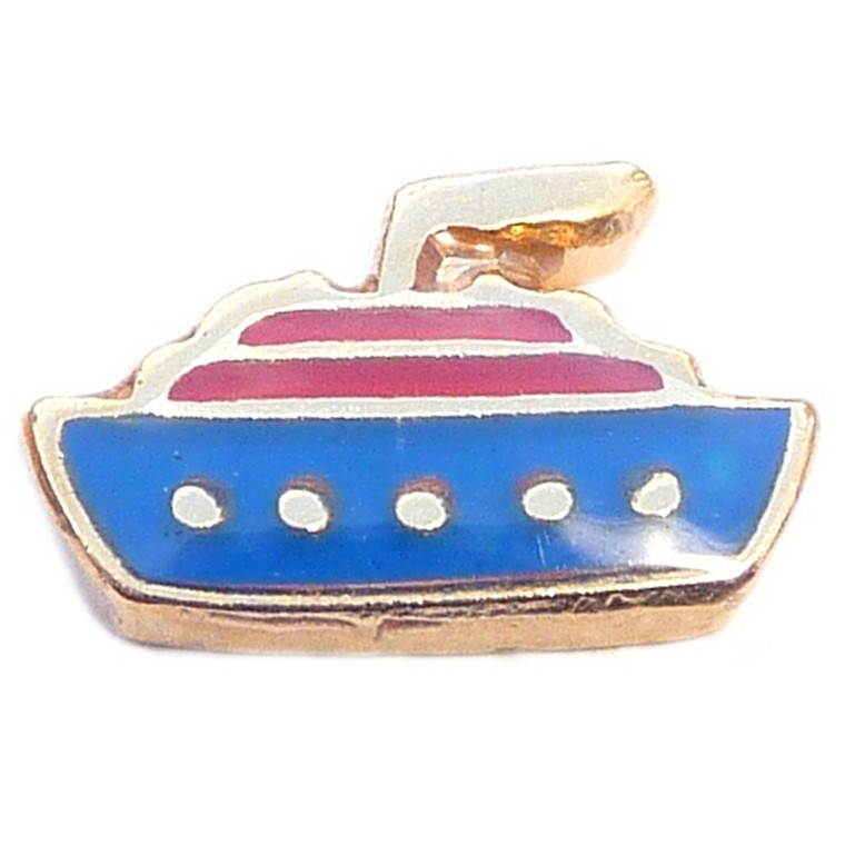 Colored Cruise Ship Floating Locket Charm