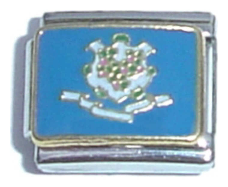 Connecticut State Flag Italian Charm