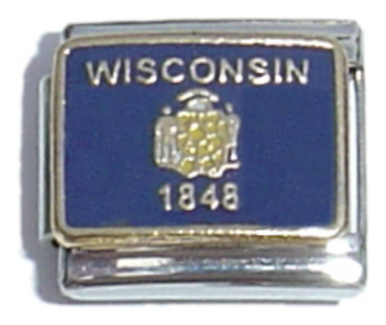Wisconsin State Flag Italian Charm