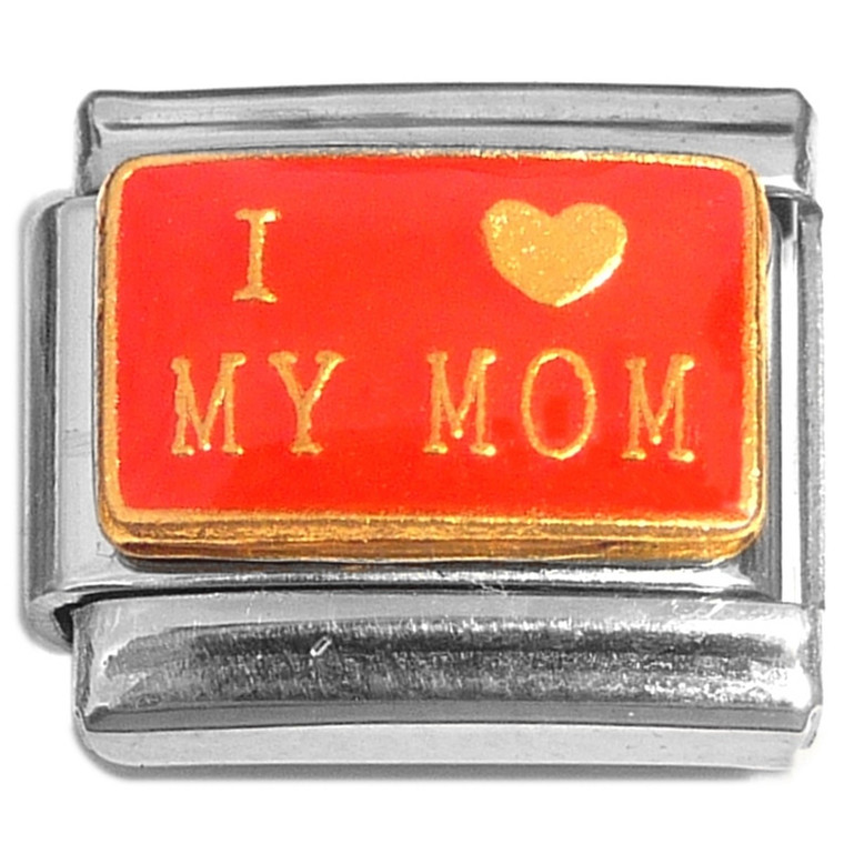 I Love My Mom Italian Charm