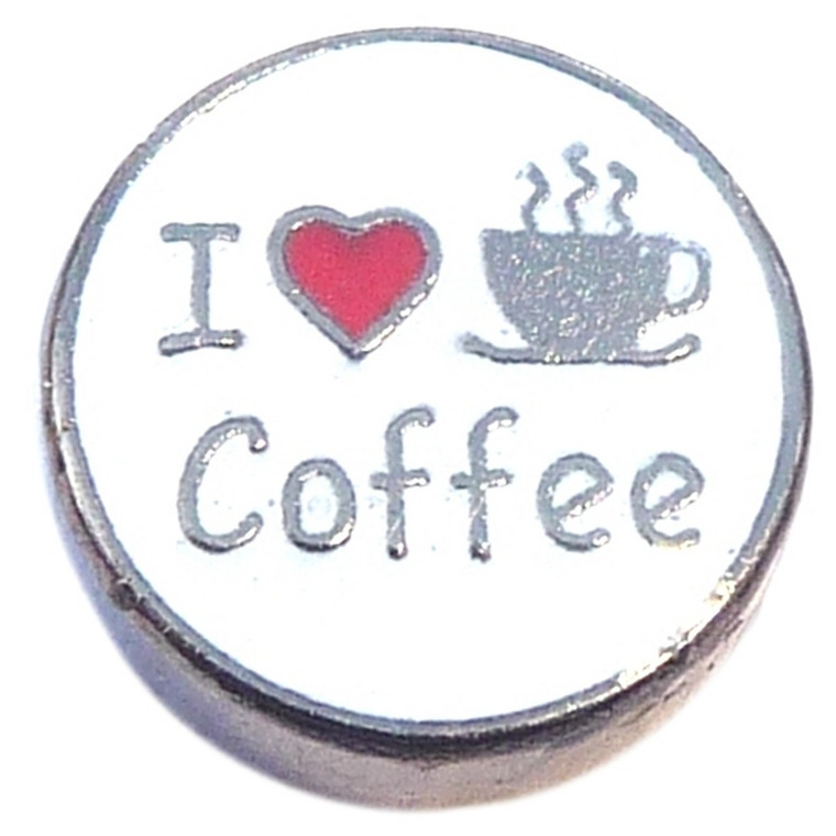 I Love Coffee Floating Locket Charm