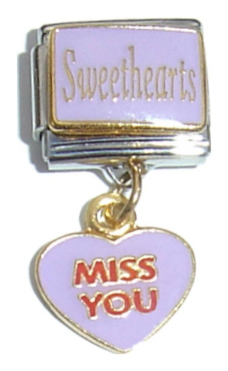 Dangle Purple Miss You Italian Charm