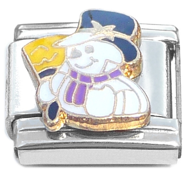 Snowman With Broom Italian Charm