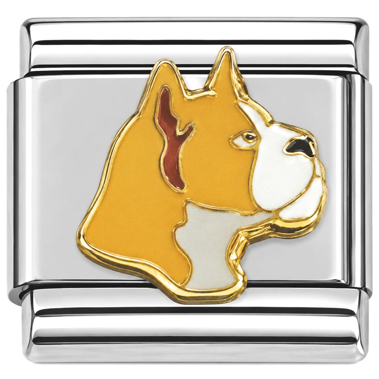 White And Brown Dog Italian Charm