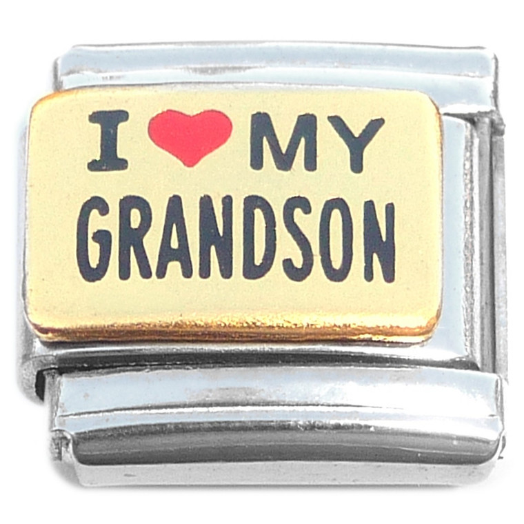 I Love My Grandson Italian Charm
