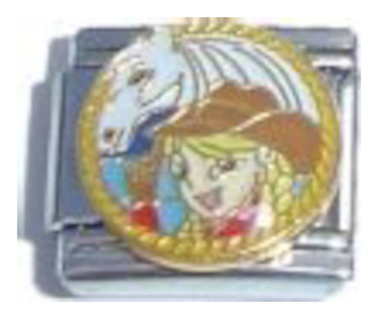 Cowgirl With Horse Italian Charm