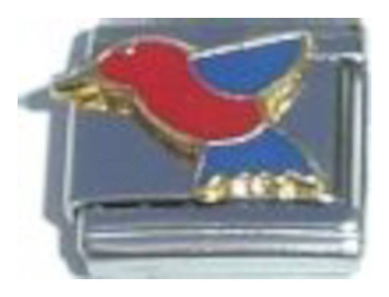 Blue Red Bird Italian Charm