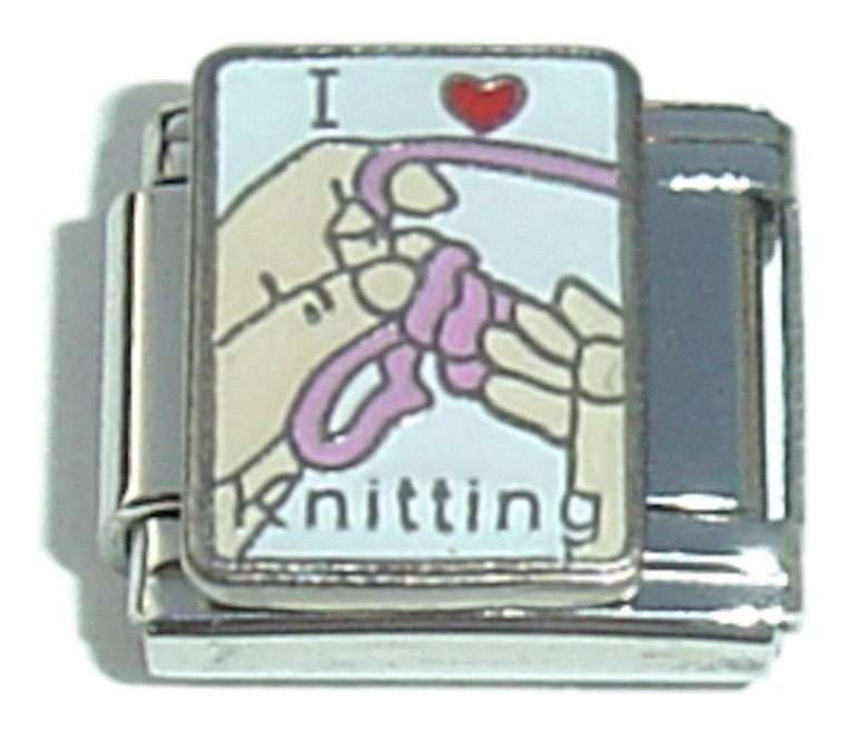 I Love Knitting Italian Charm