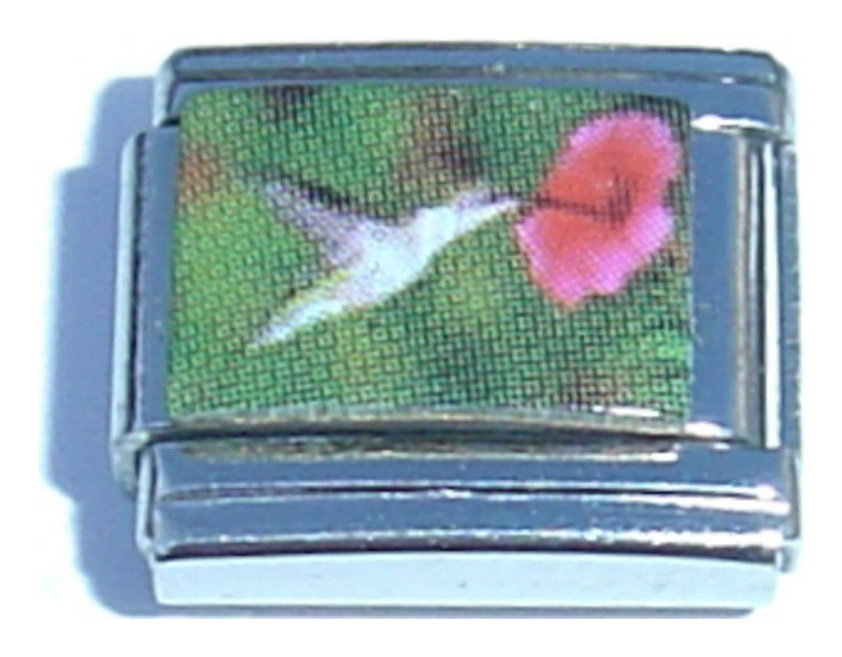 Hummingbird Getting Nectar Italian Charm