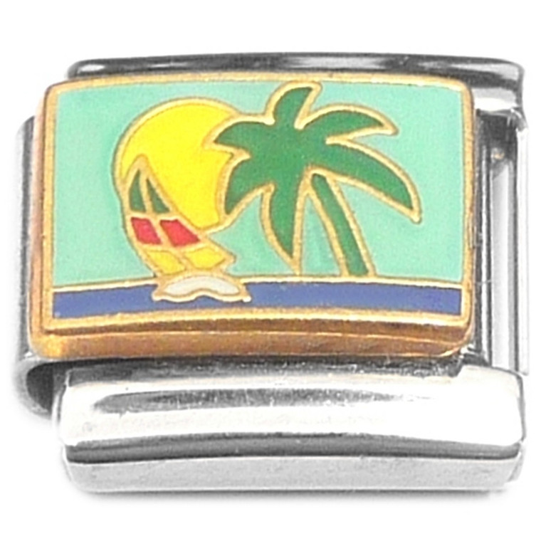 Palm Tree Sun Boat Italian Charm