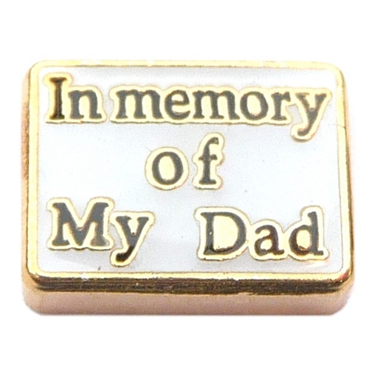 In Memory Of My Dad Floating Locket Charm
