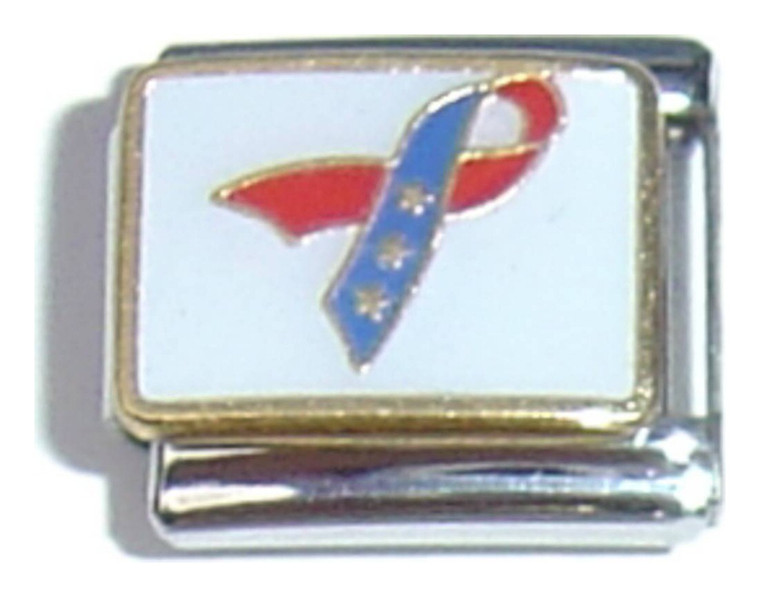 Red Blue Star Ribbon Italian Charm