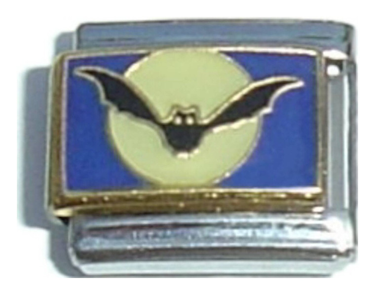 Bat Flying Away From Moon Italian Charm
