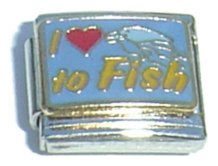 I Love To Fish Italian Charm