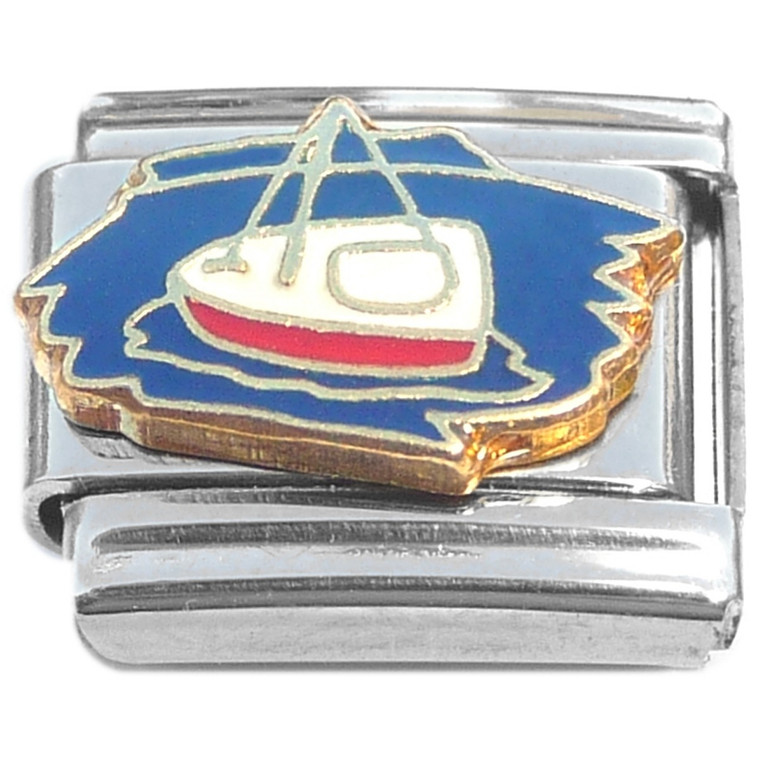 Boat In Water Italian Charm