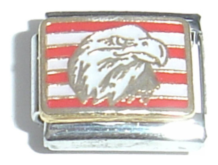 Bald Eagle With Red And White Italian Charm