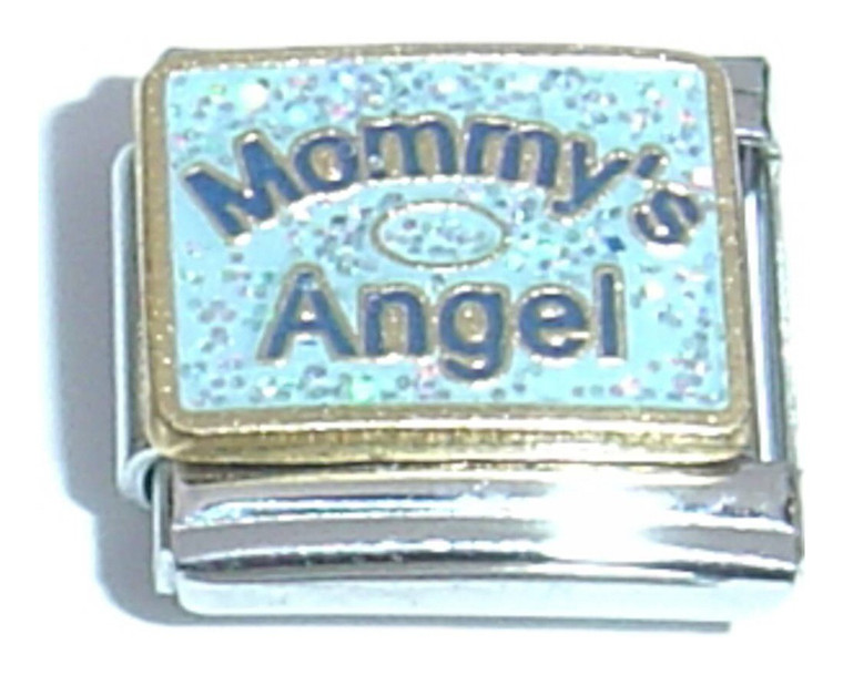Mommys Angel On Blue Italian Charm