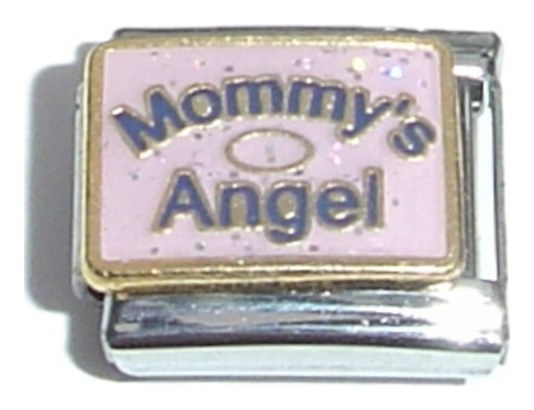 Mommys Angel On Pink Italian Charm