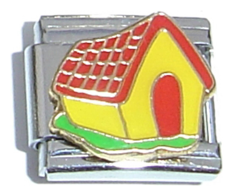 Dog House Red Yellow Italian Charm