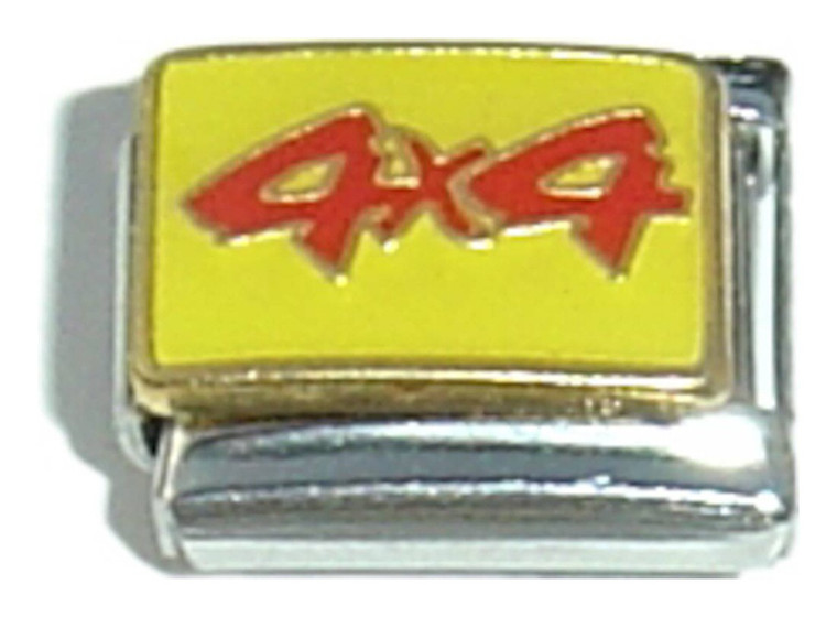 4x4 Red On Yellow Italian Charm