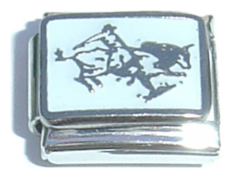Bull Rider Italian Charm