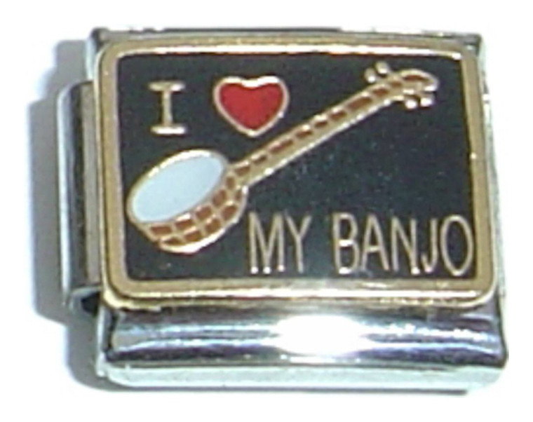 I Love My Banjo Italian Charm