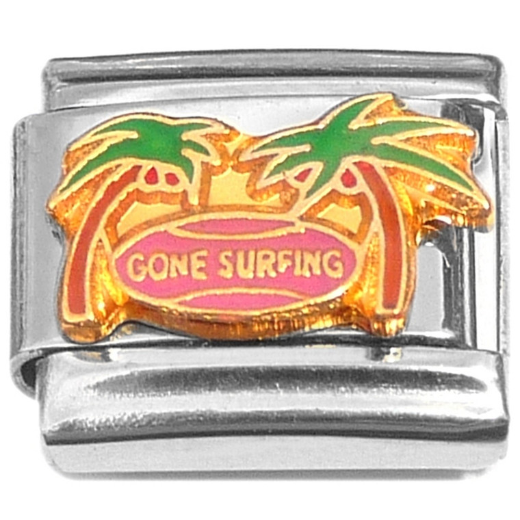 Gone Surfing Italian Charm