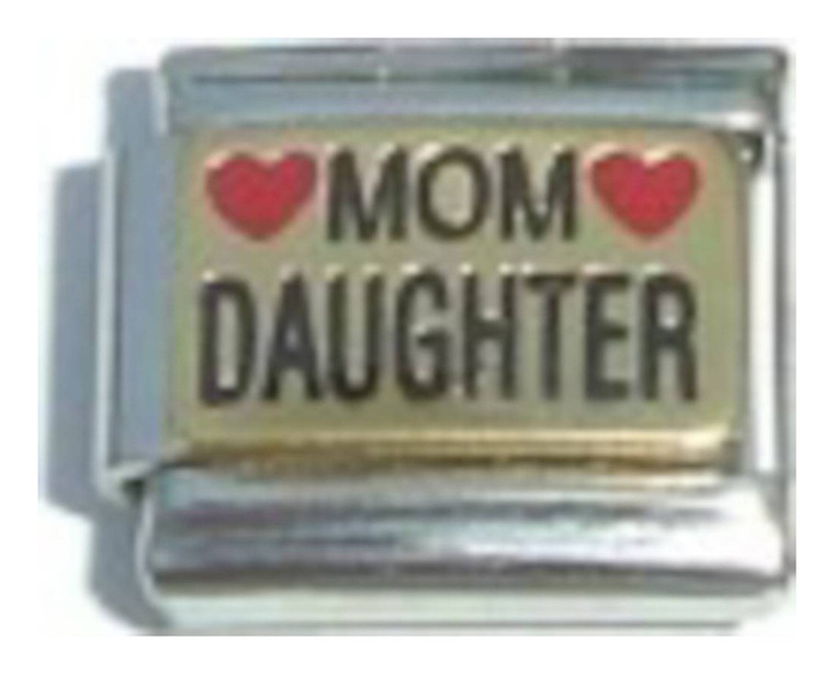 Mom Heart Daughter Italian Charm