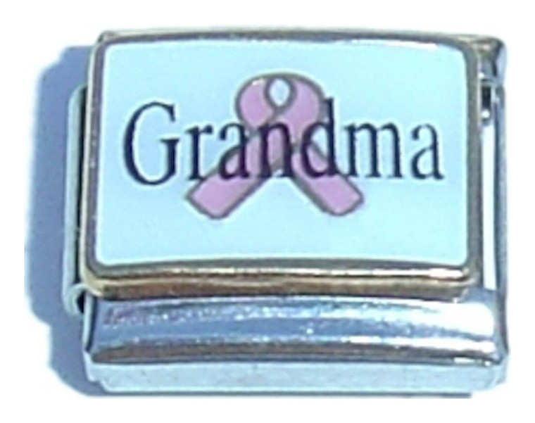 Grandma With Pink Ribbon Italian Charm