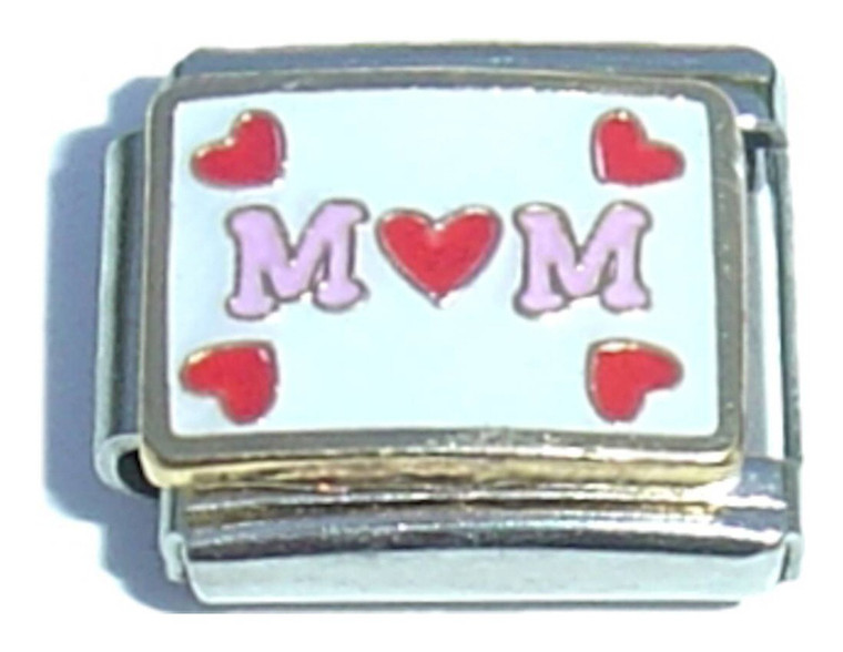 Mom With Hearts Italian Charm
