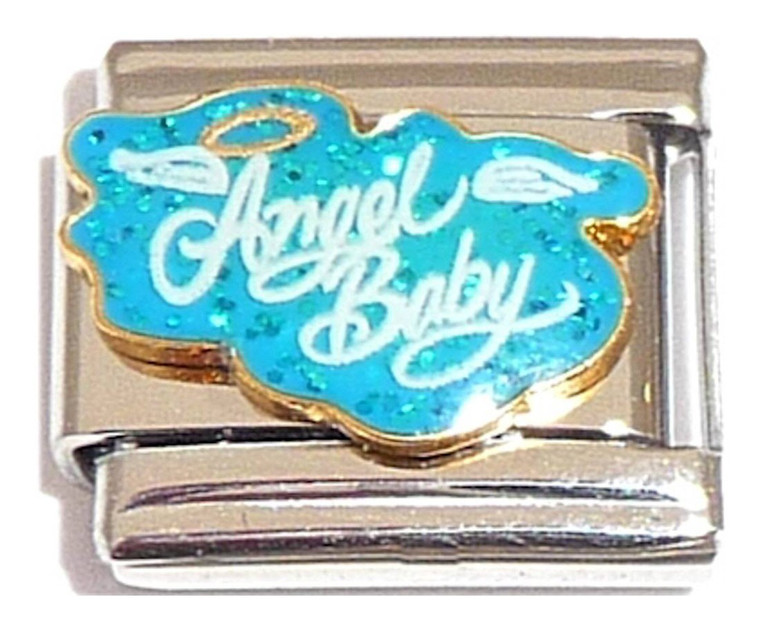 Angel Baby Light Blue Italian Charm