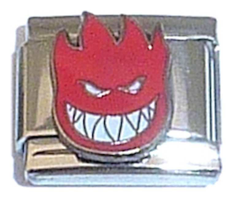 Red Flame Head Italian Charm