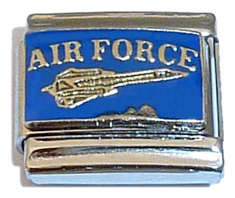 Air Force With Flying Jet Italian Charm