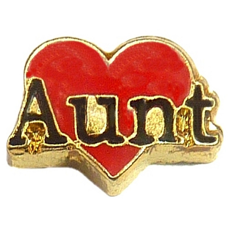 Aunt On Heart Floating Locket Charm