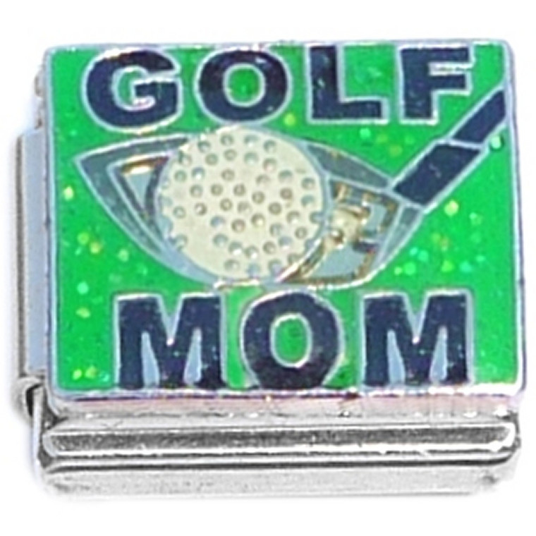 Golf Mom on Green Italian Charm