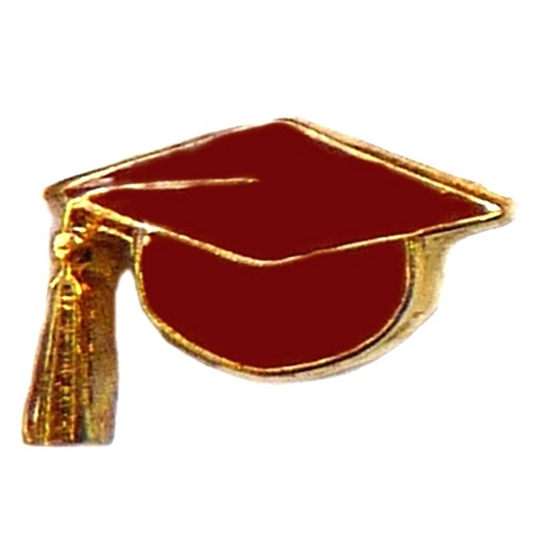 Graduation Cap Maroon Floating Locket Charm