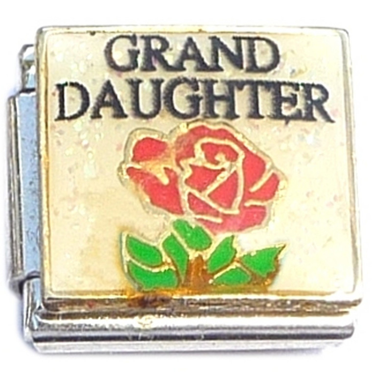 Granddaughter Rose on White Grand Daughter Italian Charm