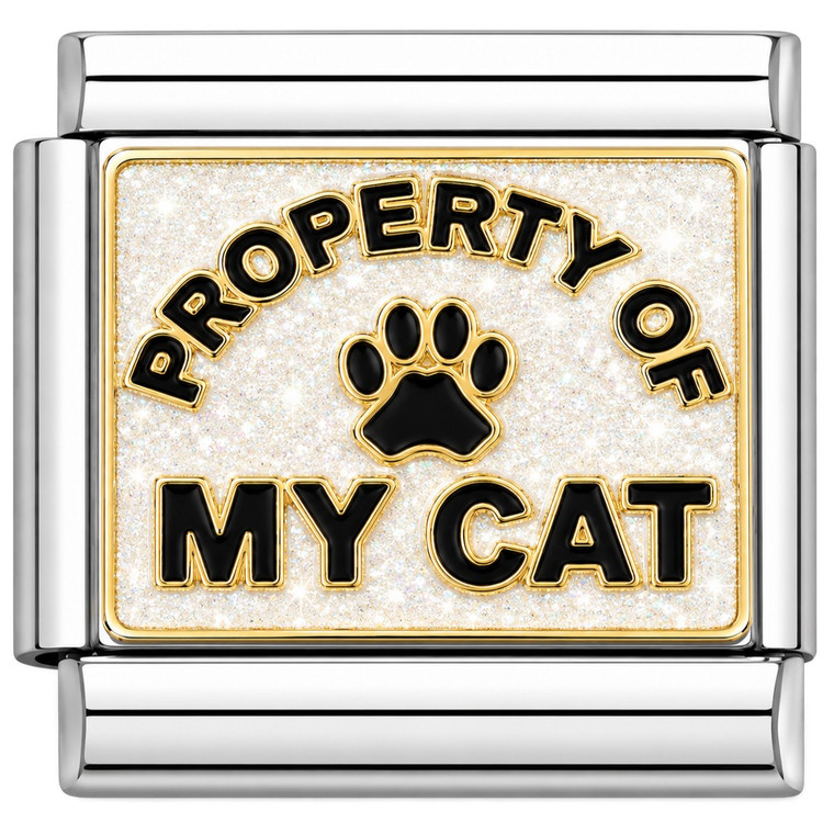Property of My Cat White Italian Charm