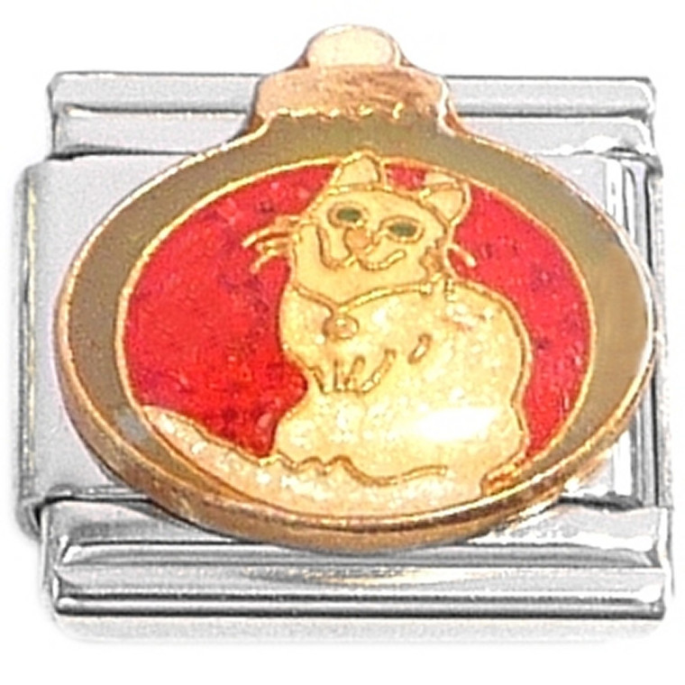 Kitty Cat Ornament Red Italian Charm