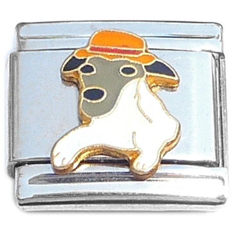 Little Dog Wearing Hat Italian Charm