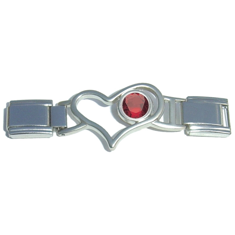 January Heart Connector Italian Charm Set