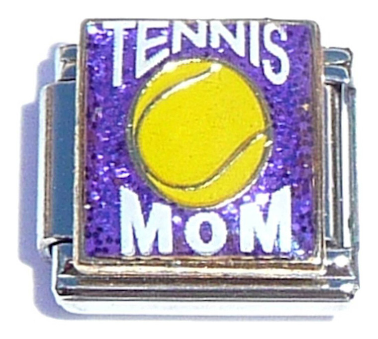 Tennis Mom On Purple Italian Charm