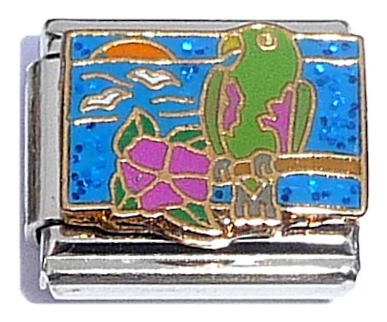 Parrot On Branch Italian Charm