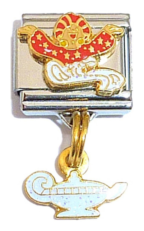 Dangle Red Genie White Lamp Italian Charm