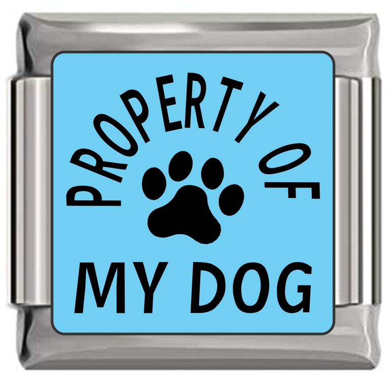 Property of My Dog on Blue Italian Charm